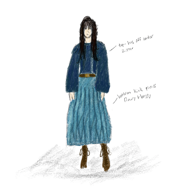 Initial concept sketch with design notes
