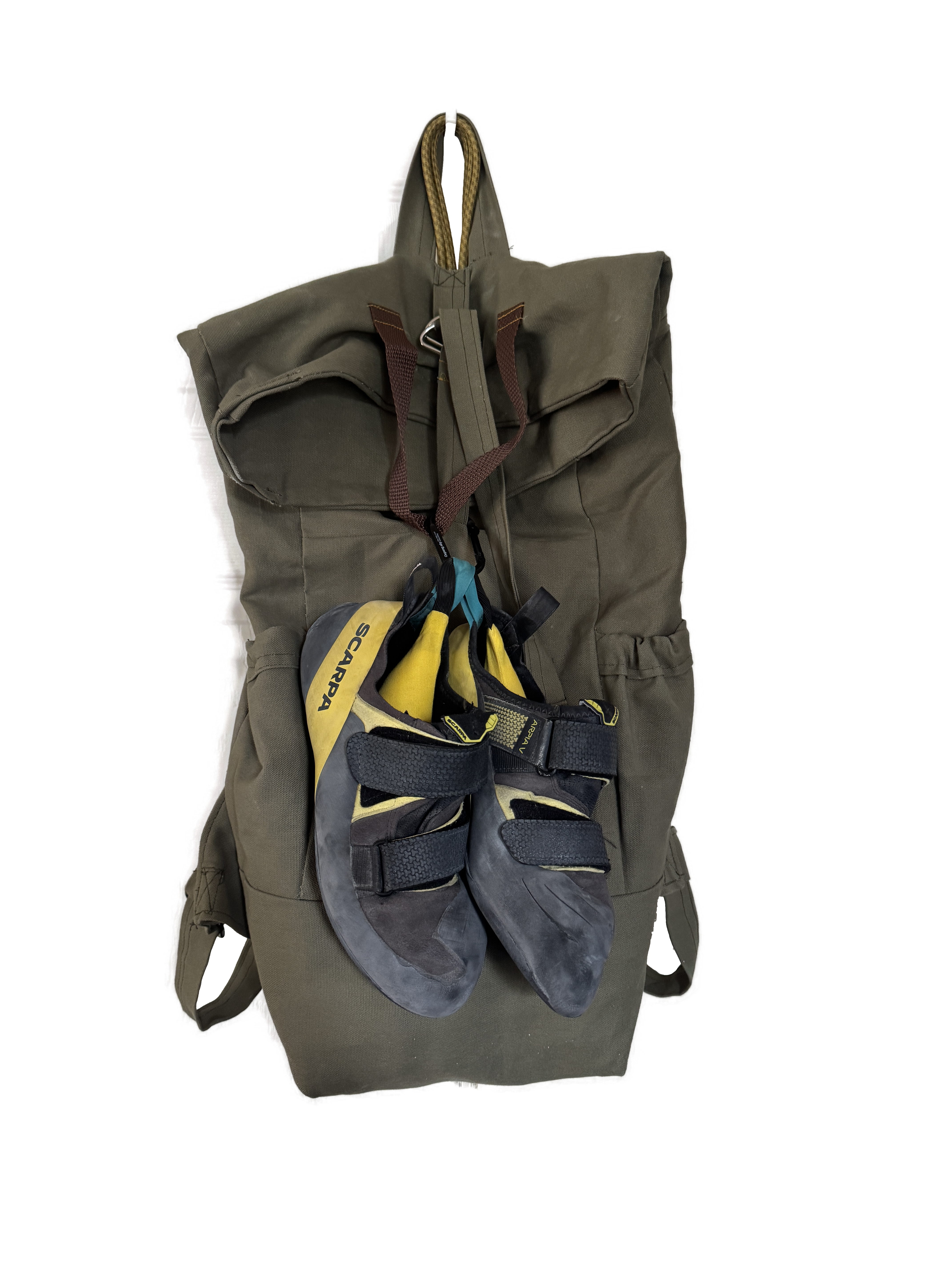 Range Backpack — styled with climbing shoes