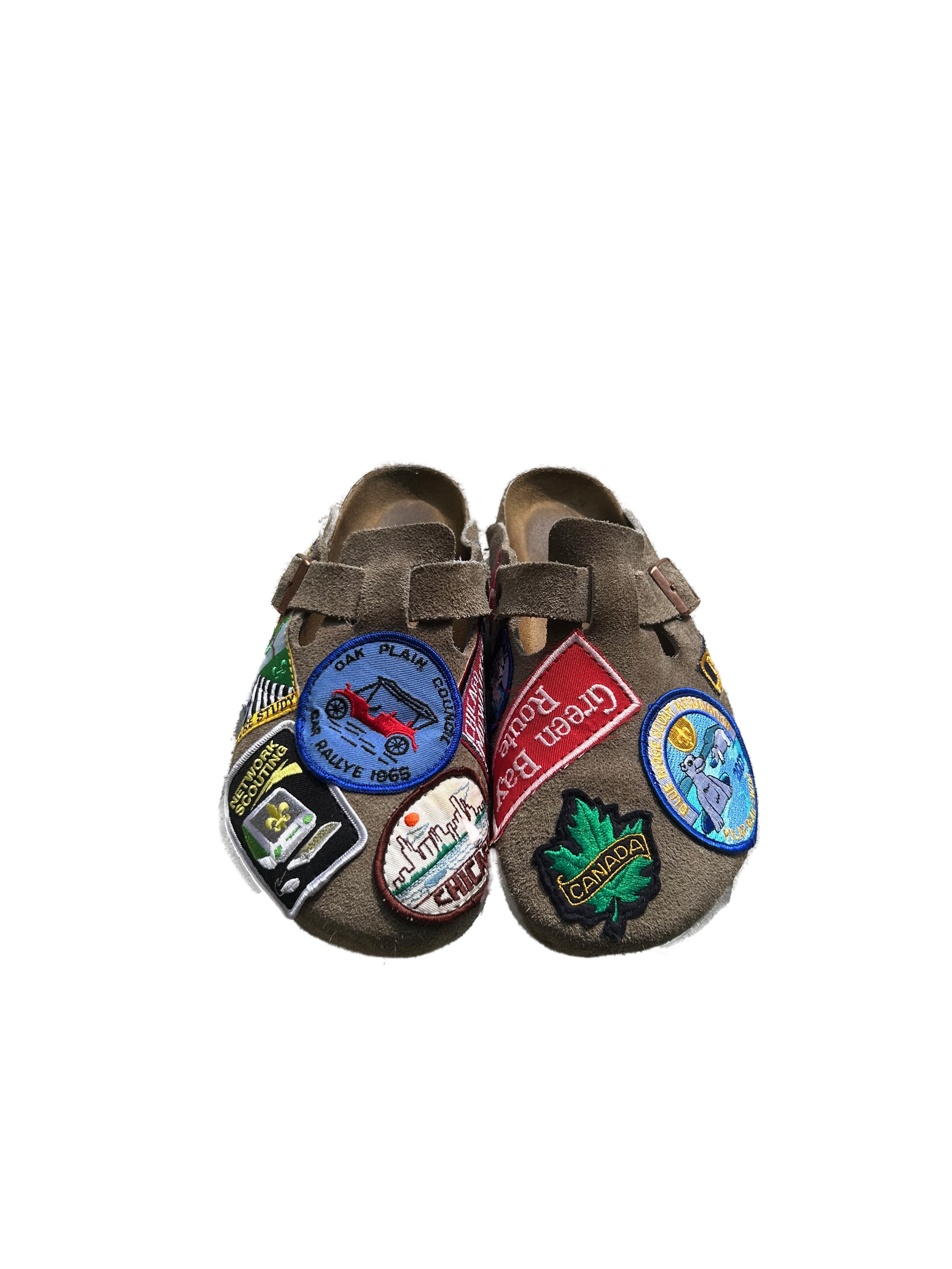 Birkenstock Boston Patchwork Project — top-down view