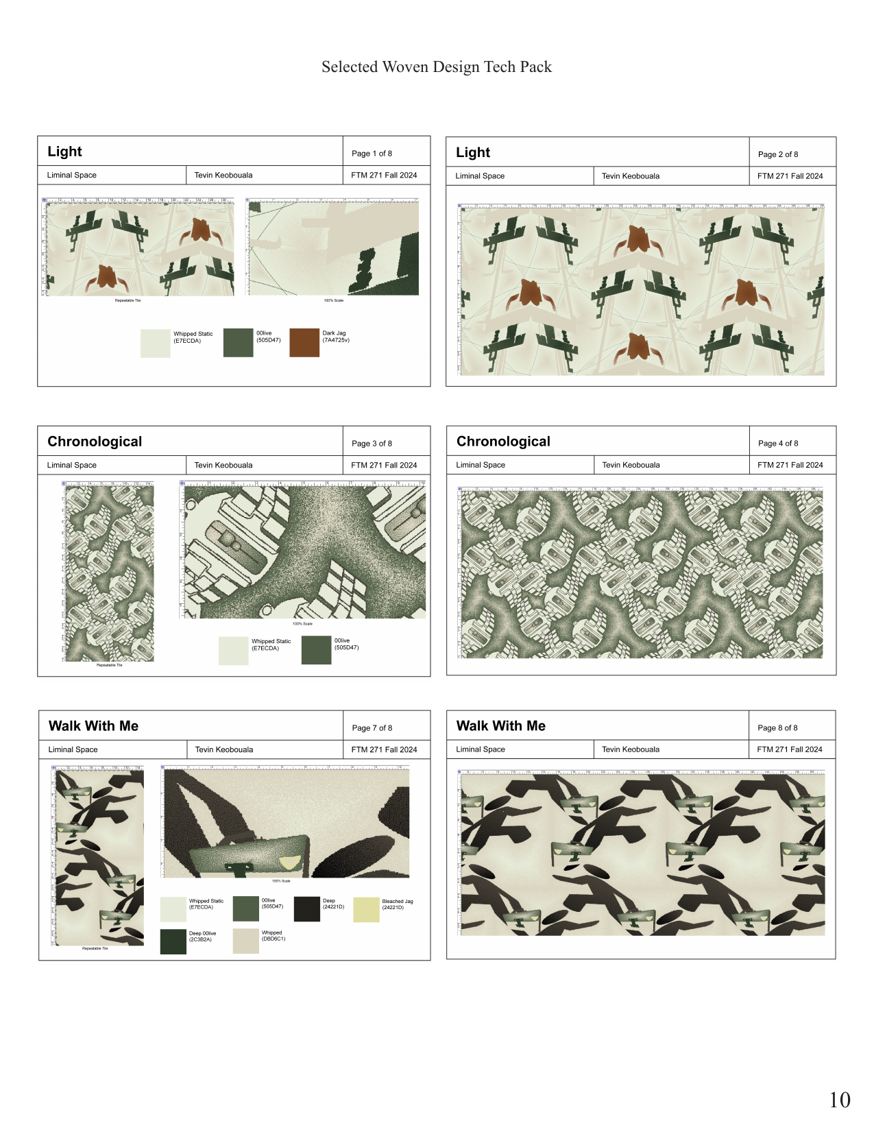 Selected Woven Design Tech Packs — Light, Chronological, Walk With Me