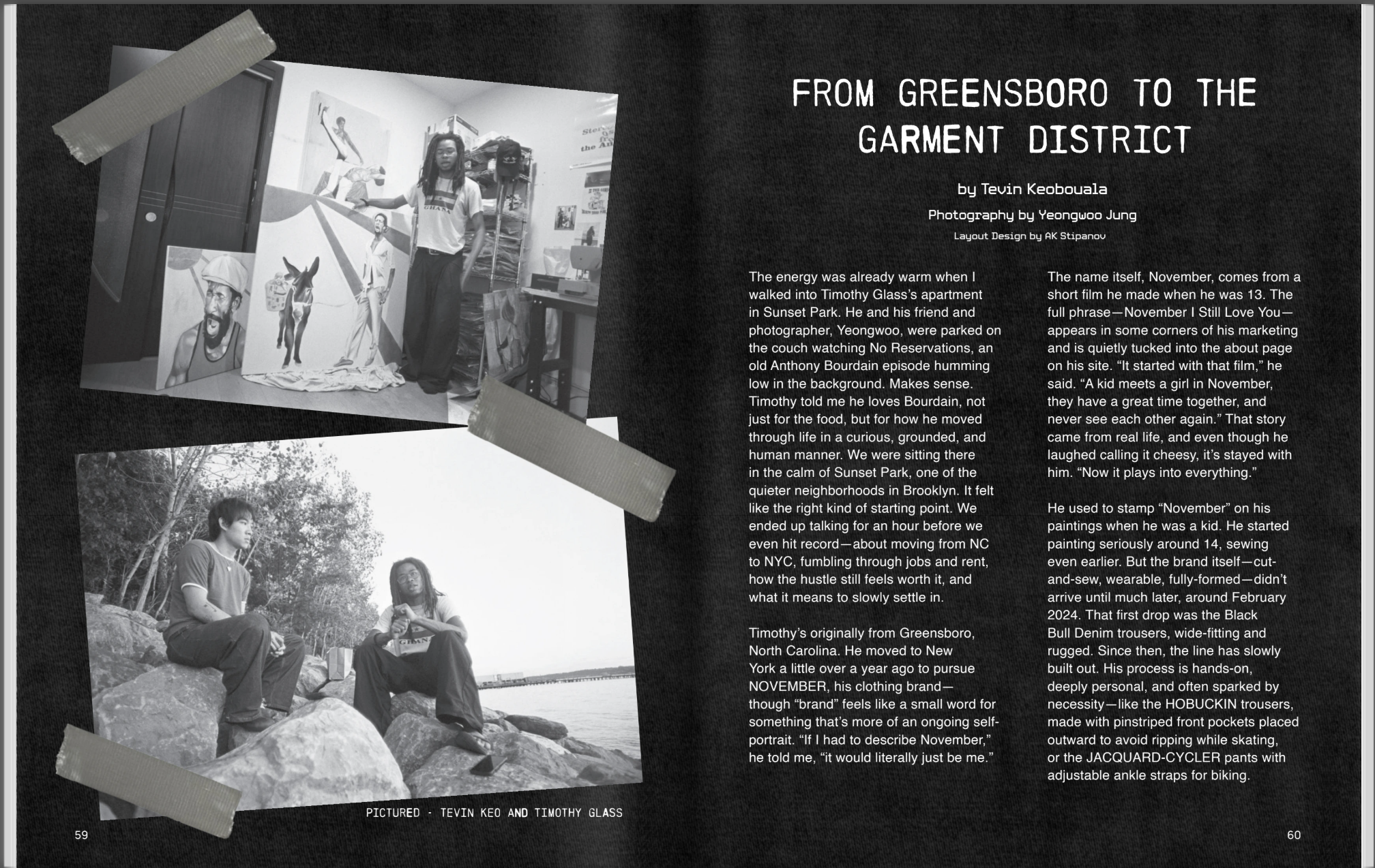 From Greensboro to the Garment District — Reframe Magazine spread