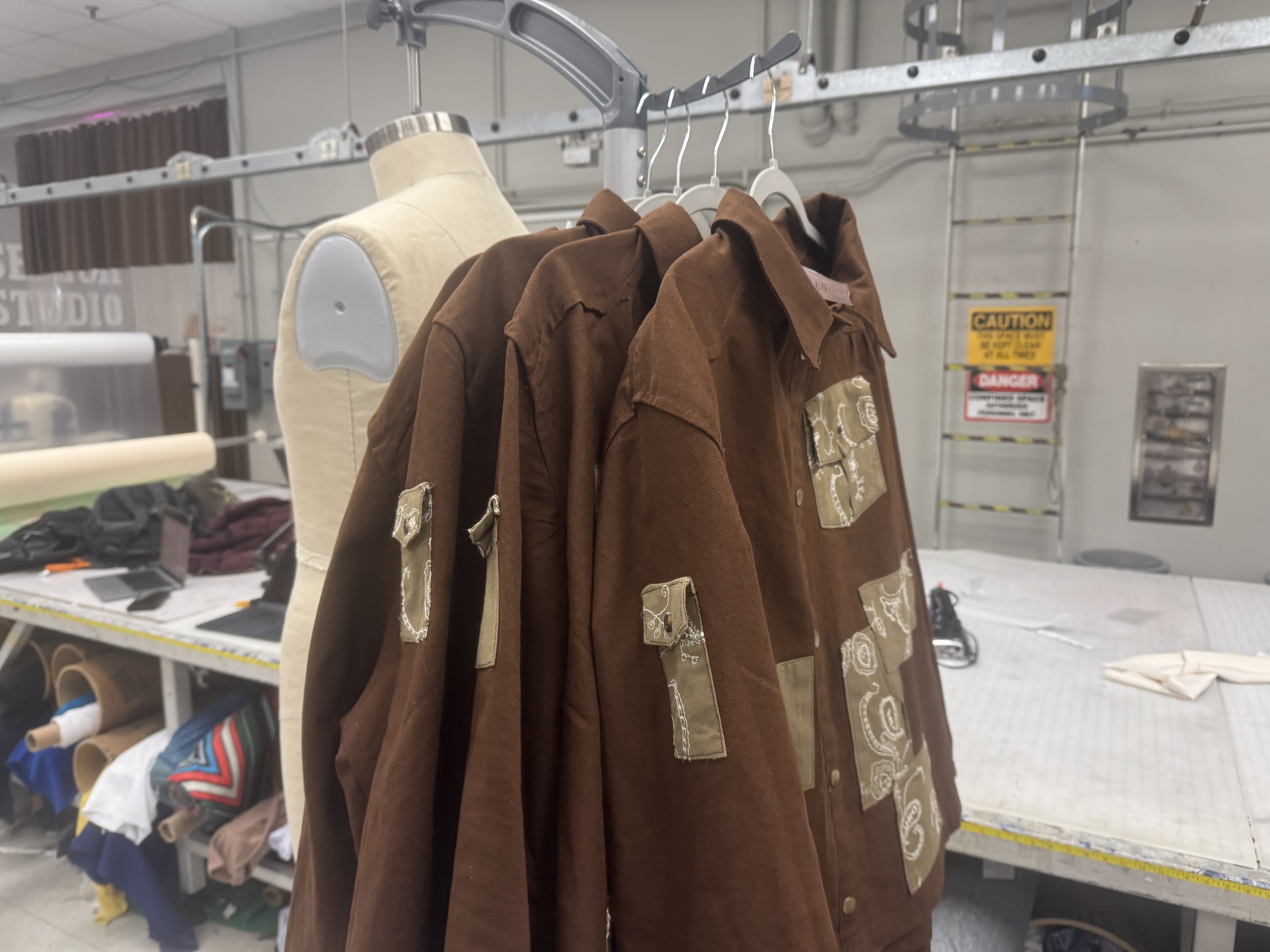 All finished jackets on the rack